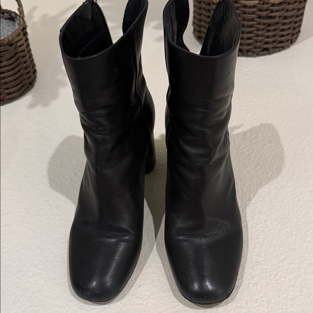 Sandro Black Leather Ankle Boots